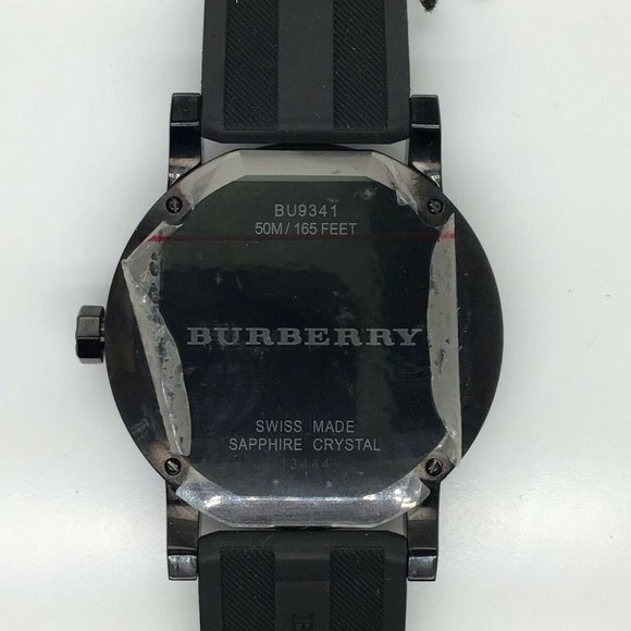 NWT BURBERRY THE NEW CITY GMT BLACK SILICONE WATCH - Picture 3 of 6